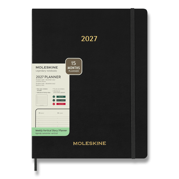 Moleskine Essential Kalender 2027 – Softcover, XXL, Wochenkalender, Hochformat