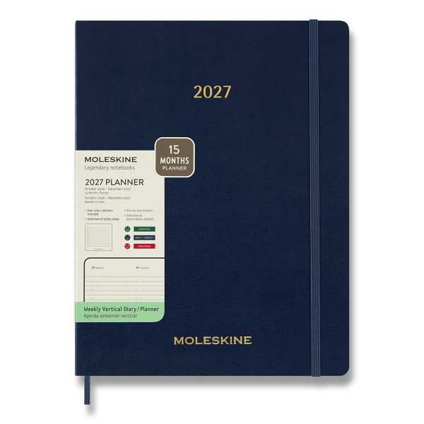 Moleskine Essential Kalender 2027 – Softcover, XXL, Wochenkalender, Hochformat