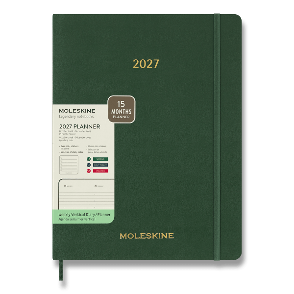 Moleskine Essential Kalender 2027 – Softcover, XXL, Wochenkalender, Hochformat