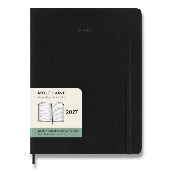 Moleskine Kalender 2027 – Softcover, XL, wöchentlich, schwarz und blau