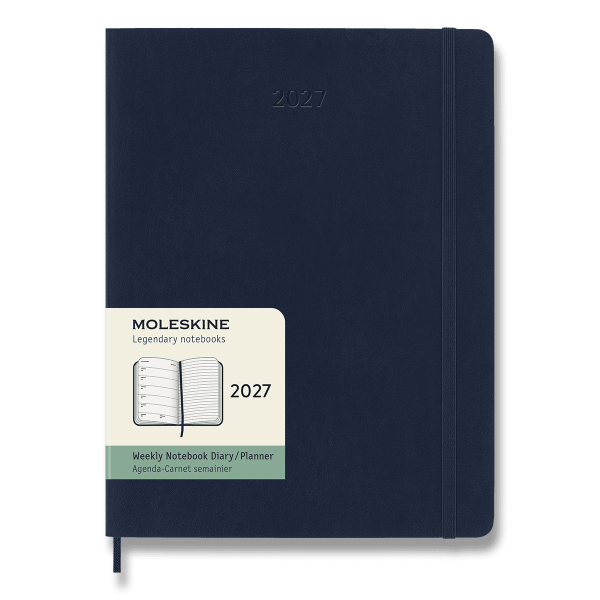 Moleskine Kalender 2027 – Softcover, XL, wöchentlich, schwarz und blau