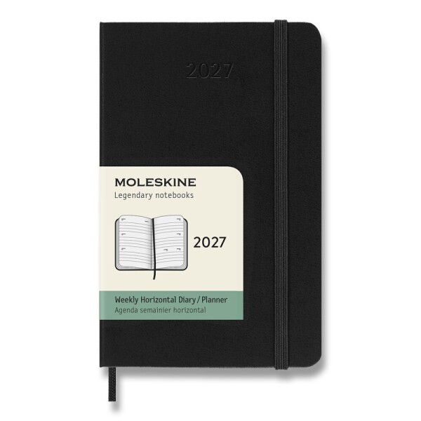 Moleskine Kalender 2027 – Hardcover, Größe L, Wochenkalender, Querformat, schwarz