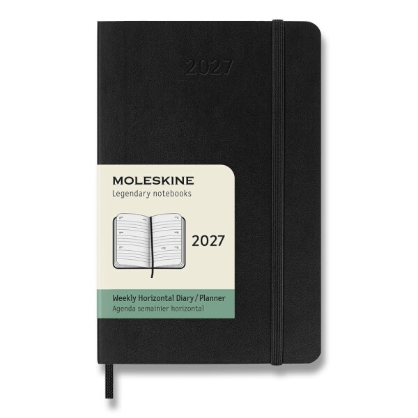 Moleskine Kalender 2027 – Softcover, Größe S, Wochenkalender, Querformat, schwarz