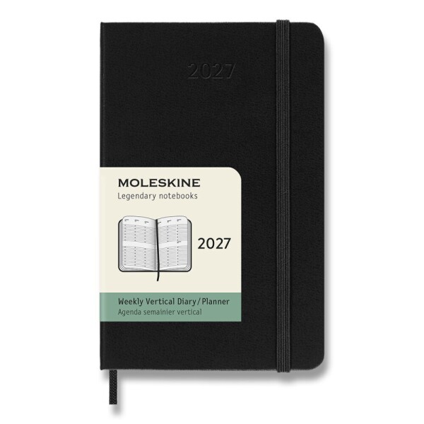 Moleskine Kalender 2027 – Hardcover, Größe L, Wochenkalender, Hochformat, schwarz