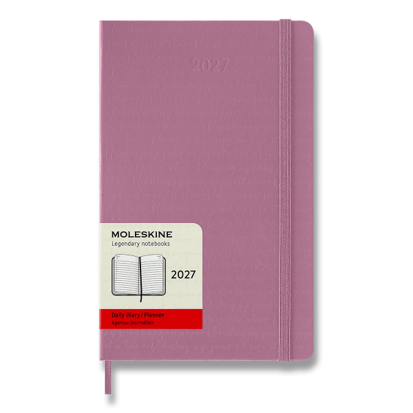 Moleskine Kalender 2027, farbig gemustert – Hardcover, Größe L, Tageskalender, rosa