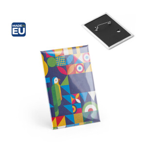 Knopf P'IN 13. Knopf P'IN 13. Vertikales rechteckiges Anstecknadel-Emblem - Reklamnepredmety