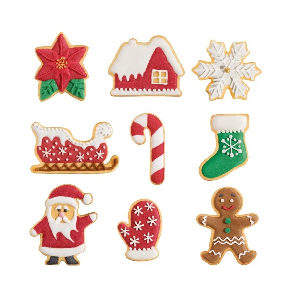 Weihnachtsplätzchenausstecher, 9 Stück.