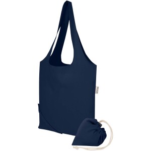 Faltbarer Baumwollbeutel Madras Blend 140 g/m², GRS-zertifiziert, aus Recyclingmaterial, Volumen 7 l - Reklamnepredmety