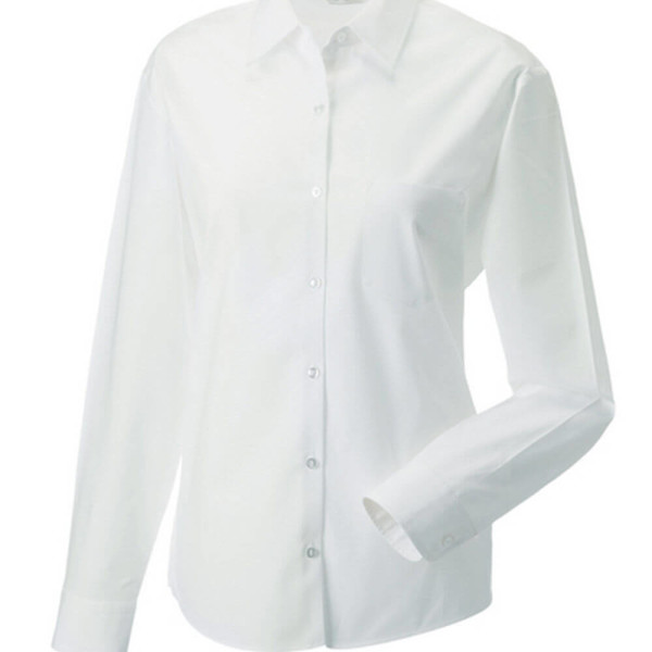 Z936F Ladies Long Sleeve Pure Cotton Poplin Blouse