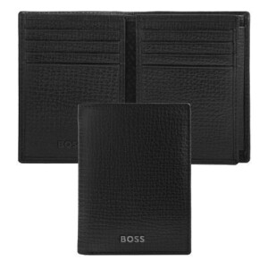 Card holder with flap and money pocket Grid Black - Reklamnepredmety