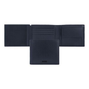 Money wallet with flap Grid Navy - Reklamnepredmety