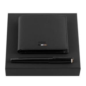 Set HUGO BOSS Black (rollerball pen & money wallet) - Reklamnepredmety