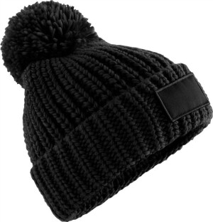 Strickmütze mit Pompon "Toasty Patch" B 329 - Reklamnepredmety