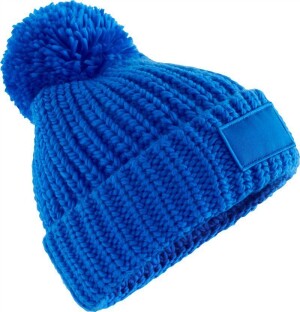 Strickmütze mit Pompon "Toasty Patch" B 329 - Reklamnepredmety