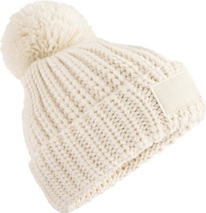 Strickmütze mit Pompon "Toasty Patch" B 329 - Reklamnepredmety