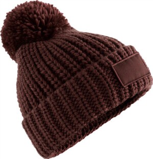 Strickmütze mit Pompon "Toasty Patch" B 329 - Reklamnepredmety