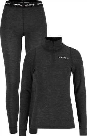 Damen Baselayer Set mit 1/4 Zip Wool Merino Hz Set W - Reklamnepredmety