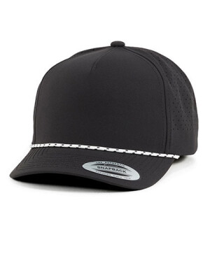 YP Classics 5-Panel Snapback Cap with Perforations and Braided Rope - Reklamnepredmety