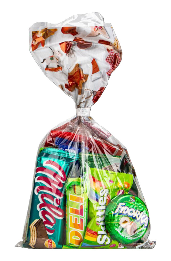Grüne Geschenktüte mit Nikolausmotiv