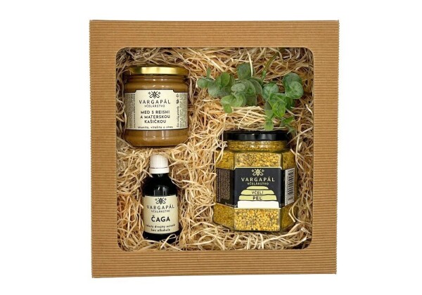 Geschenkset mit 3 Artikeln zum Thema Gesundheit und Pollen
