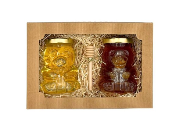 Geschenkset mit 2 Honigbechern à 250 g