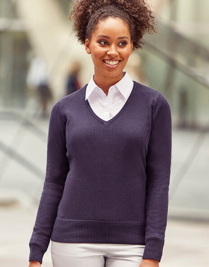 Ladies` V-Neck Knitted Pullover - Reklamnepredmety