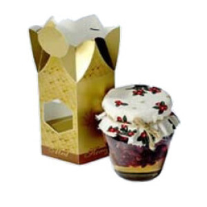 Brusnice v mede v zlatom kartóniku - Reklamnepredmety