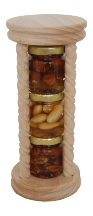 Satz Nüsse in Honig in einem Ständer - Reklamnepredmety