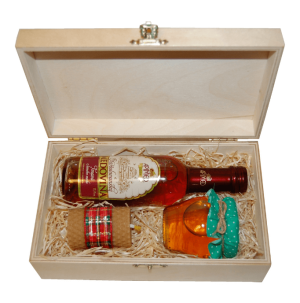 Set Honig mit Kerze und Met in einer lackierten Schachtel mit verschließbarem Deckel - Reklamnepredmety