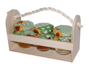 Set mit 3 Honigen in einem horizontalen Ständer       - Reklamnepredmety