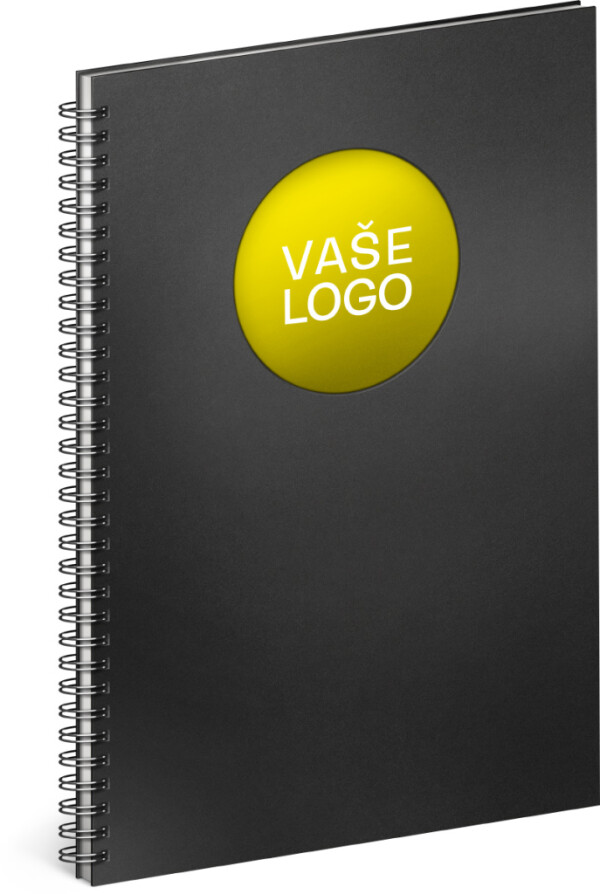 NOTIQUE Notes Twin čierny/žltý, linajkovaný, 21 x 29,7 cm