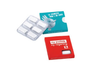 Kaugummis mit dem Druck der Verpackung kauen - Reklamnepredmety