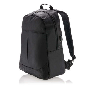 Power USB Laptop-Rucksack, schwarz - Reklamnepredmety