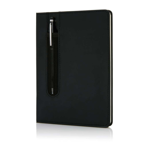 Basic Hardcover PU A5 Notizbuch mit Stylus-Stift, grün