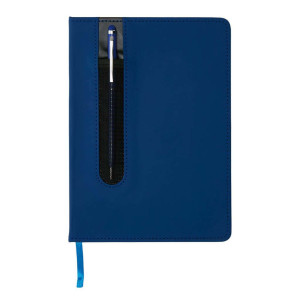 Basic Hardcover PU A5 Notizbuch mit Stylus-Stift, grün - Reklamnepredmety