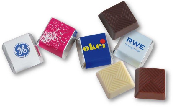 Werbe Praline 12,5 g in Papierverpackung