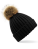 CB412 Fur Pom Pom Chunky Beanie - CB412_Black - variant Ls 1000038172