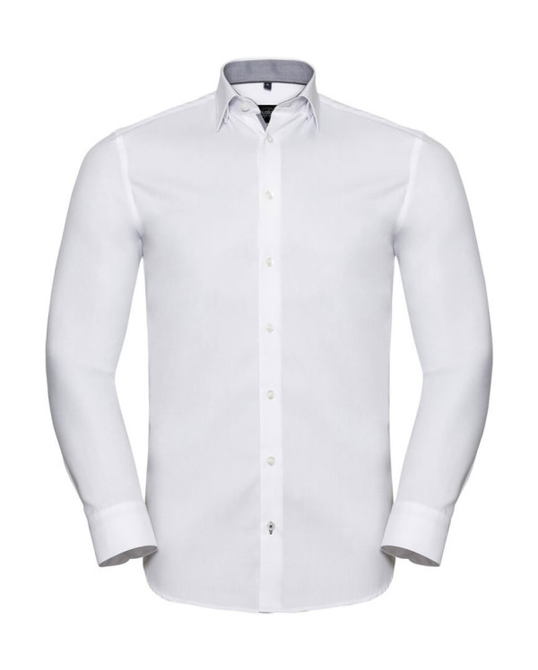 Men`s LS Tailored Contrast Herringbone Shirt