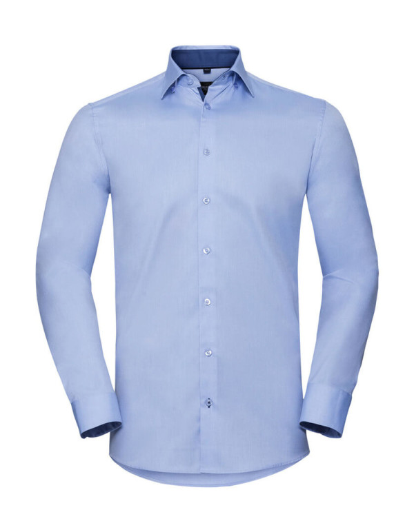 Men`s LS Tailored Contrast Herringbone Shirt