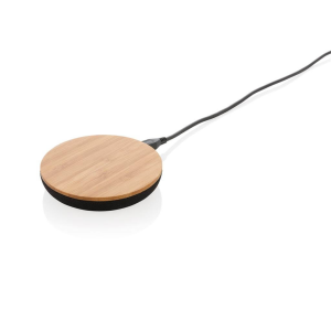 Bamboo X 5W Wireless Charger, braun - Reklamnepredmety