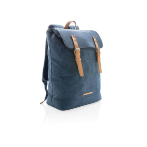 Canvas Laptop-Rucksack, PVC frei, blau - Reklamnepredmety