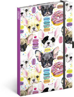 NOTIQUE Notes Buldogy, linajkovaný, 13 x 21 cm - Reklamnepredmety