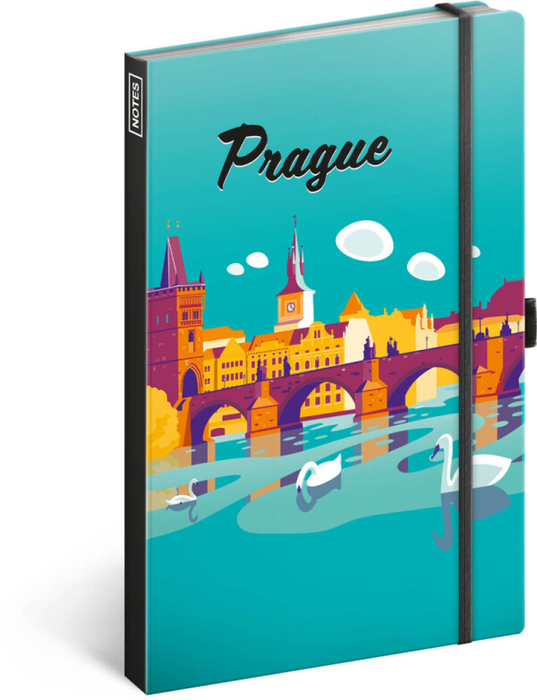 NOTIQUE Notes Praha, linajkovaný, 13 x 21 cm