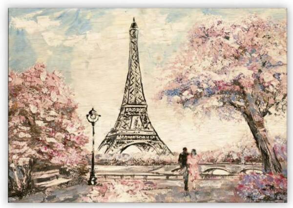 Wooden picture Eiffel Tower