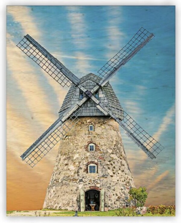 Drevený obraz Windmill