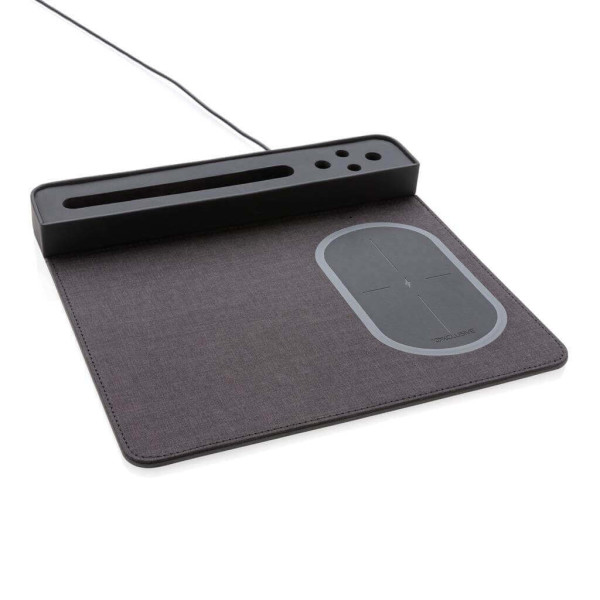 Air Mauspad mit 5W Wireless Charger und USB, schwarz