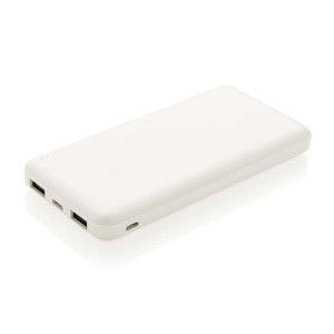 High Density 10.000 mAh Pocket Powerbank, weiß - Reklamnepredmety