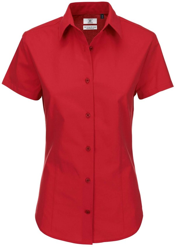 Popeline Bluse kurzarm