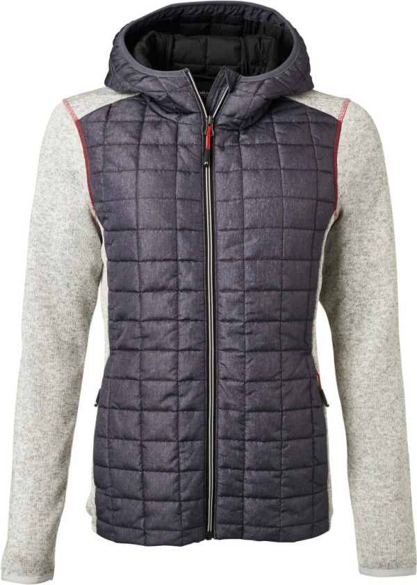Damen Hybrid Strickfleecejacke