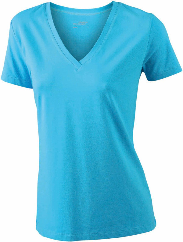 Damen Stretch V-Neck T-Shirt